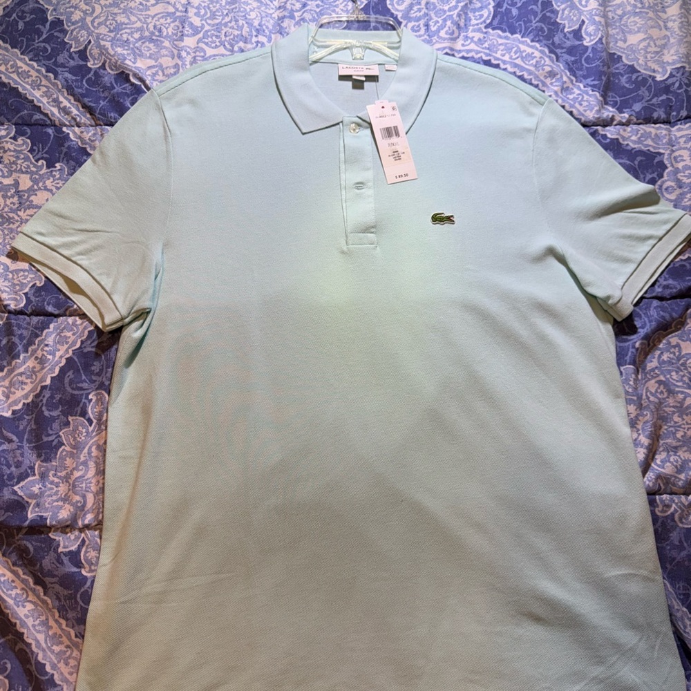 NEW Lacoste Men's Slim Fit L.12.12 Piqué Polo - PH4012-51-F8R Light Blue - 7/XXL